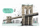 Dibujos de edificios de Nueva York por James Gulliver Hancock. Brooklyn ...