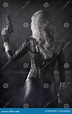Sexy Killer Female Assassin Wearing Black Leather Stock Photo ...