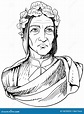 Dante Alighieri Portrait in Line Art Illustration Stock Vector ...