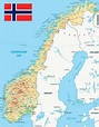 ⊛ Mapa de Noruega 🥇 Político y Físico Imágenes HD | 2024
