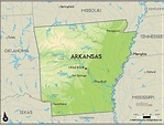 Geographical Map of Arkansas and Arkansas Geographical Maps