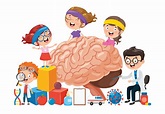 Concepto de dibujos animados del cerebro humano y los niños 913538 ...
