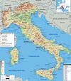 Large detailed physical map of Italy with all cities, roads and ...