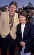 Thomas F. Wilson (Biff Tannen) and Michael J. Fox (Marty McFly) at the ...