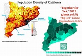 Population Density of Catalonia with Independence Vote 2015 [2034 × ...