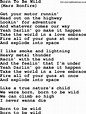 Born To Be Wild, by The Byrds - lyrics with pdf