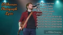 Ed Sheeran Photograph Lyrics - YouTube
