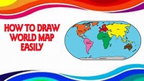 How to draw world map step by step in easy way | - YouTube
