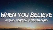 When You Believe - Whitney Houston & Mariah Carey (Lyrics) - YouTube