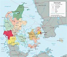 Political Map Denmark - Travel Europe