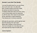 Sonnet: Love And The Gentle Poem by Dante Alighieri - Poem Hunter