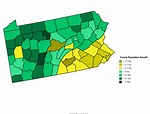 Pennsylvania population growth 2018-2019 : r/MapPorn