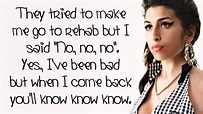 Amy Winehouse - Rehab - Lyrics On Screen (HD) - YouTube