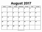 August 2017 Calendar – Printable Old Calendars