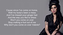 Amy Winehouse - Valerie (Lyrics) - YouTube Music