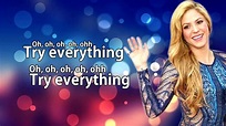 Shakira - Try Everything "with Lyrics (On The Screen)" - YouTube