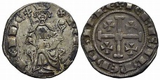 CIPRO - Enrico II (1285-1306) - Grosso - Sovrano in trono con globo e ...