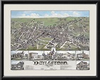 Doylestown PA 1886 (Color) - Vintage City Maps, Restored Views