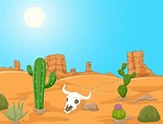 Paisaje del desierto de dibujos animados | Vector Premium