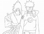 5 coloring pages with Naruto and Sasuke - Naruto Hokage de Konoha