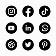 logotipo de redes sociales en color blanco y negro 1972889 Vector en ...