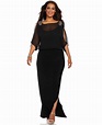 Xscape Plus Size Dress, Short Split Sleeve Beaded Evening Gown - Plus ...