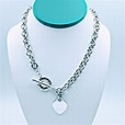Tiffany & Co. 925 Sterling Silver Heart Charm Toggle Necklace 16" ⋆ ...
