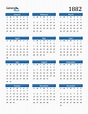 Free 1882 Calendars in PDF, Word, Excel