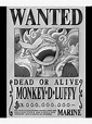Póster «Monkey D Luffy Wanted Bounty Joyboy Gear 5 Blanco y negro» de ...