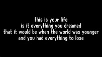 Switchfoot - This Is Your Life (with lyrics) - YouTube