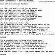 Last Christmas Lyrics Chords