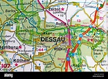Dessau map city map road map Stock Photo - Alamy
