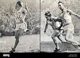 Frank Wykoff ( 1909 - 1980) winning the 4 x 100 relay for the USA ...