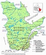 Carte géographique et touristique du Québec, Québec. Géographie du Québec