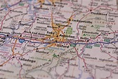 City of Anniston Alabama on a Map Stock Photo - Image of places, state ...