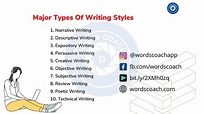 Major Types Of Writing Styles - Word Coach