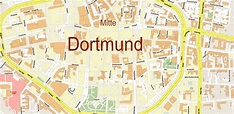Dortmund Germany Map Vector City Plan High Detailed Street Map editable ...