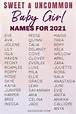Uncommon Unique Cute Baby Girl Names for 2021 | Cute baby girl names ...