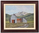 Lot - Alan Carter Mountain Barn Oil Painting