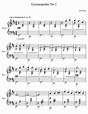 Erik Satie - Gymnopédie No.1 sheet music for Piano download free in PDF ...