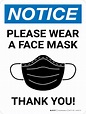 CDC Please Wear A Mask Sign Printable