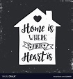 Home is where your heart is Inspirational Vector Image