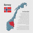 Vector Map Norway, Region Innlandet Stock Vector - Illustration of ...