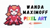 How to Draw WANDA MAXIMOFF, the SCARLET WITCH! - Hand Drawn Pixel Art ...