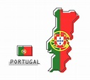 Bandera y mapa de portugal | Vector Premium
