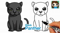 How to Draw a Black Panther Easy | Cute Cartoon Animal - YouTube