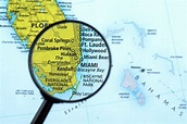 Map Of Miami Stock Photo - Download Image Now - iStock