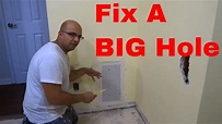 How To Fix A BIG Hole In The Wall - YouTube