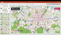 PowerPoint-Karte München mit Bezirken und Stadtteilen mit Bitmap-Karten ...
