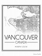 Pegatina «Mapa de la ciudad de Vancouver, BC - Negro» de emmakoehle ...